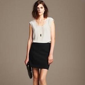Banana Republic Black & White Blouson Dress